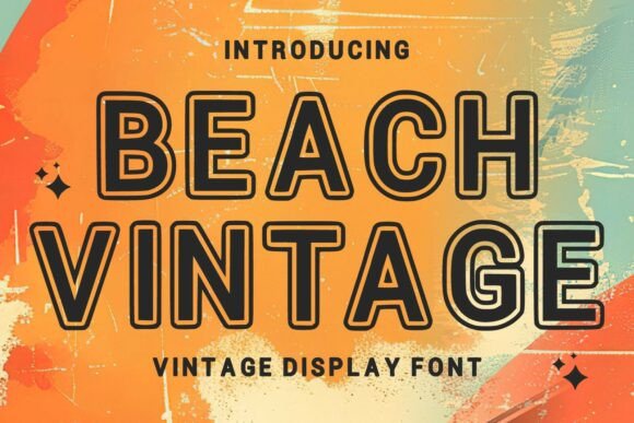 Beach Vintage: The Ultimate Retro Outline Font for Modern Design