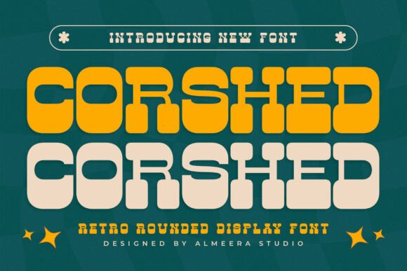 Corshed: A Retro Rounded Display Font for Editorial Design