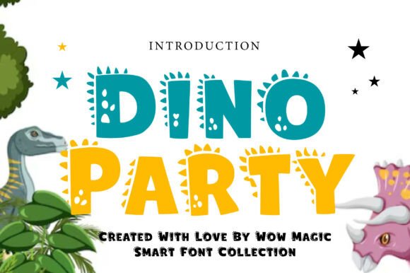 Dino Party Font for Playful Craft Designs